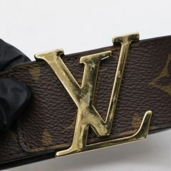 Louis Vuitton Monogram Canvas Leather Belt M9608 Size 90/36 - Brown/Gold - Picture 4 of 14